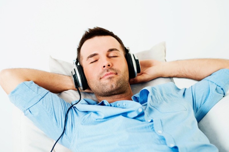 Create meme: The man with the headphones, a person listens to music with headphones, a man with headphones