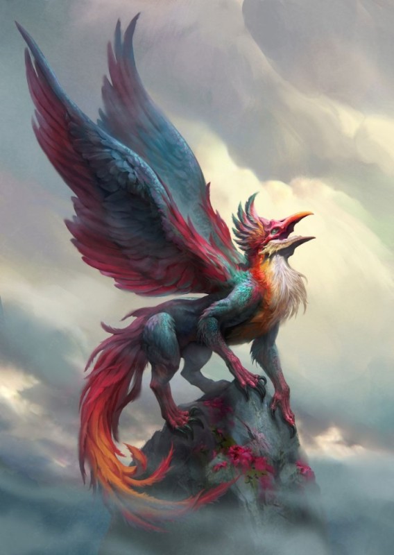 Create meme: familiar gryphon, beautiful mythical animals, yefim kligerman