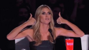 Create meme: girl, talent gifs, Heidi Klum GIF