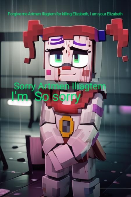 Create meme: baby fnaf minecraft, baby fnaf minecraft zamination, compass baby minecraft