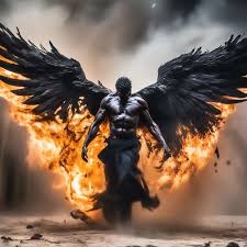 Create meme: Angel with, The Fallen Angel Lucifer painting, evil angel