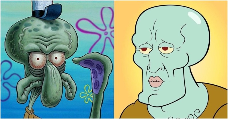 Create meme: Squidward Quentin Tentacles, Squidward's second face, squidward spongebob