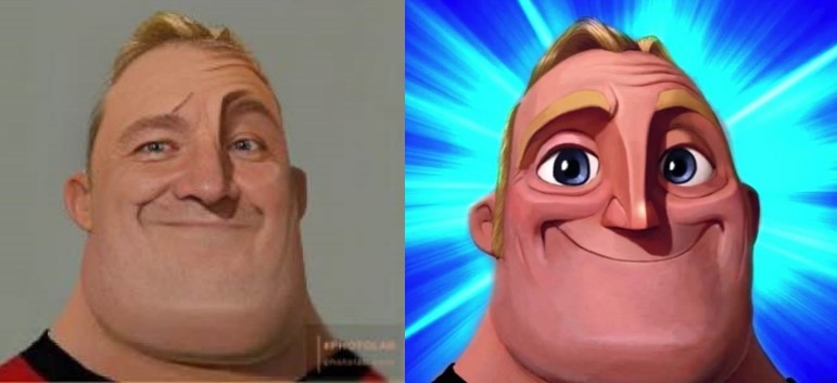 Создать мем: mr incredible becoming canny, мистер исключительный радостные лица, отец из суперсемейки