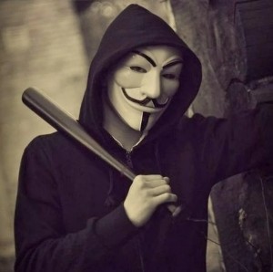 Create meme: guy Fawkes, anonymous with the bat, anonymous