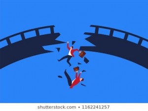 Create meme: stock vector, bridging the gap clip art, broken bridge