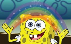 Create meme: meme spongebob , spongebob rainbow, imagination spongebob