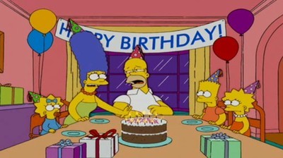 Создать мем: открытка с днём рождения симпсоны, мардж симпсон с днем рождения, барт симпсон с днем рождения