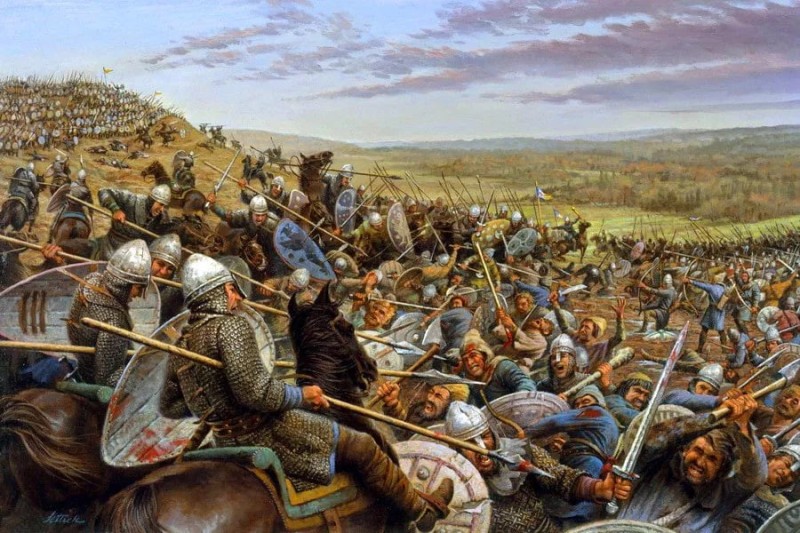 Create meme: battle of hastings, battle of hastings 1066, illustration