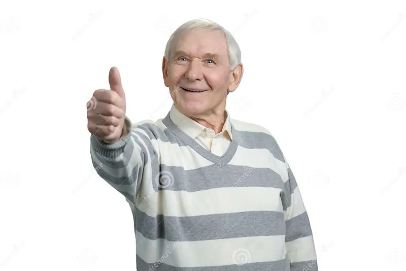 Create meme: thumb , the old man waves his hand, old grandpa