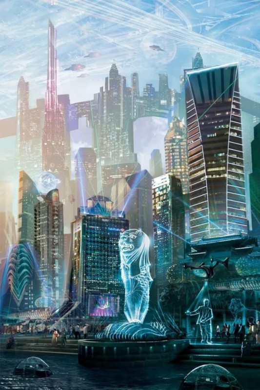 Create meme: the city of the future, cyberpunk city, the city of the future art