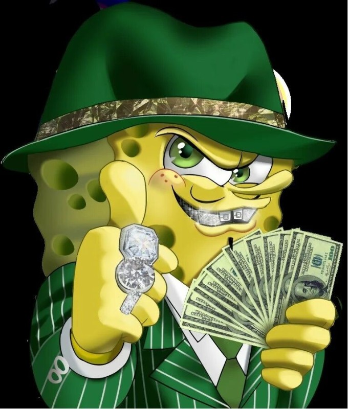 Create meme: spongebob mafia, spongebob gangsta, gangsta spongebob