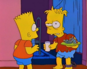 Create meme: the simpsons Hugo and Lisa, Bart, Hugo and Bart Simpson