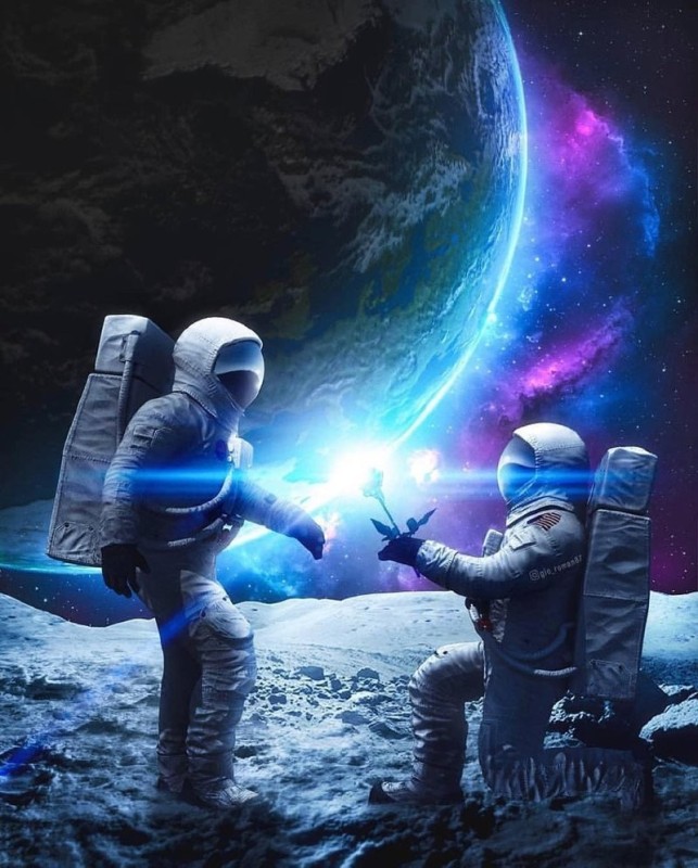 Create meme: space art , on the topic of space , cosmonaut cosmos