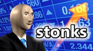 Создать мем: акции роблокс, стонкс, stonks