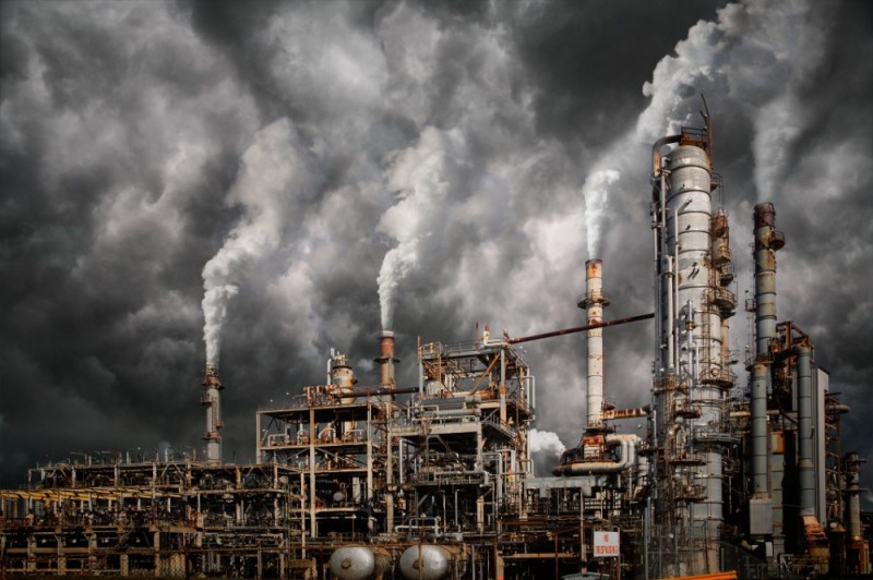 Create meme: industrial pollution, U.S. oil refinery, Izhevsk oil refinery