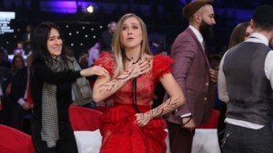 Create meme: waving Efrosinina, love Karabas miss Moscow 2016, Tina Karol at the ceremony