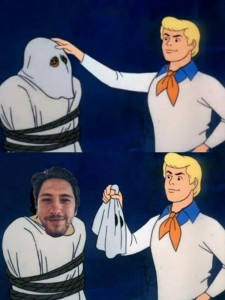 Create meme: Scooby Doo memes, meme Scooby Doo mask