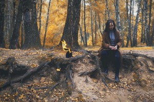 Create meme: forest girl, loneliness as a way of life, forest shaman autumn