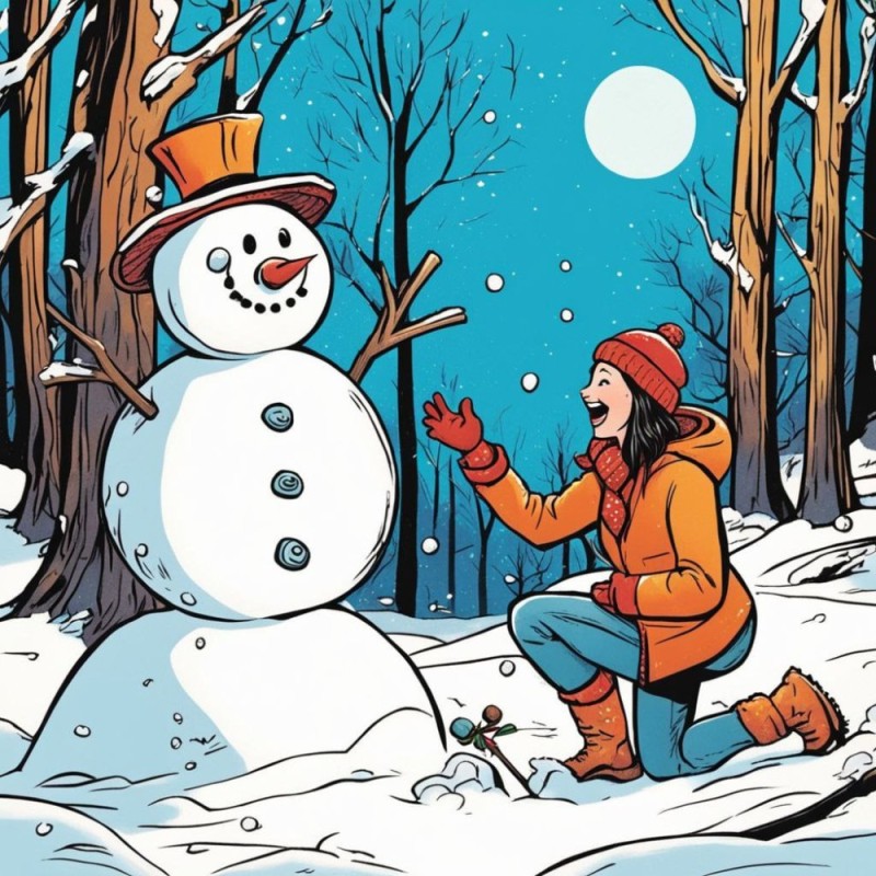 Create meme: drawing of a snowman, the adventures of the snowman, snowmen