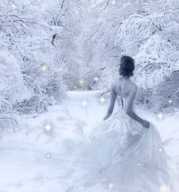 Create meme: girl , Snow waltz, A girl in a winter forest