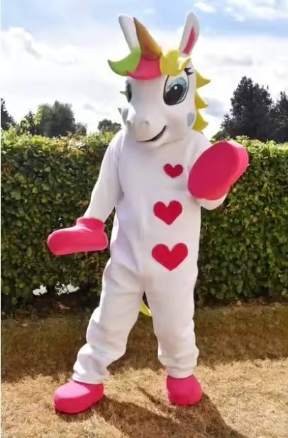 Create meme: unicorn mascot, unicorn costume, Unicorn mascot costume