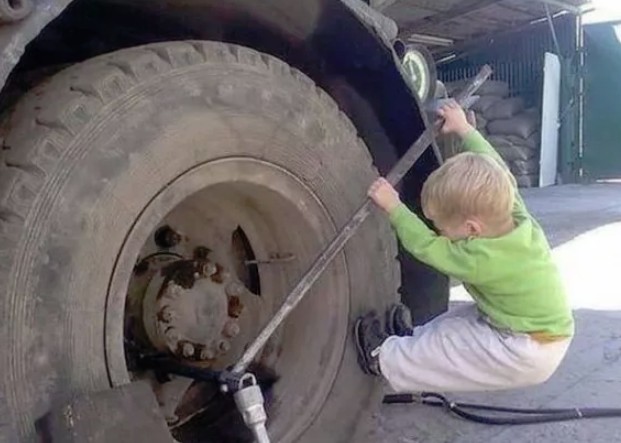 Create meme: tire fitting cool, tire service for children, tire fitting jokes