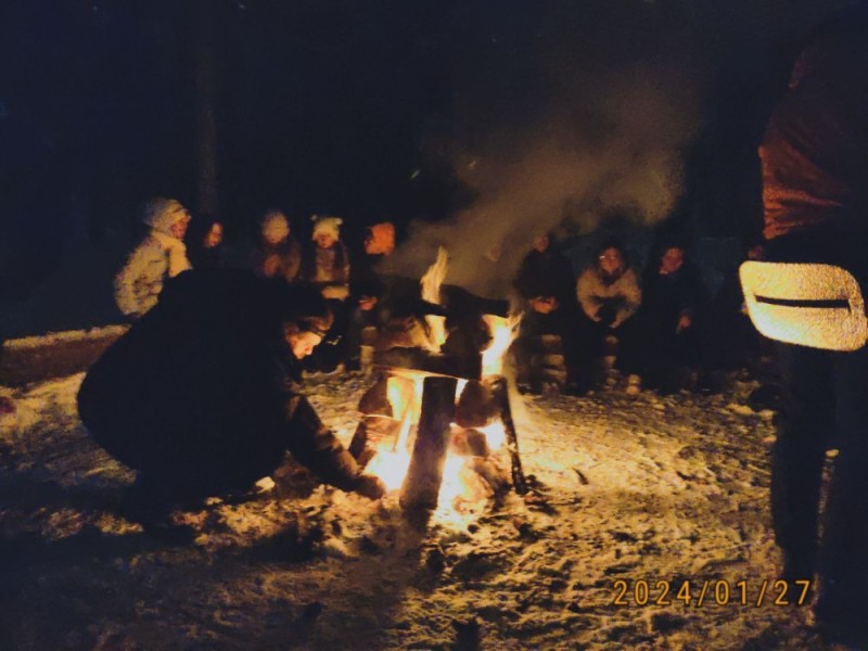 Create meme: people around the campfire, people around the campfire, campfire camp