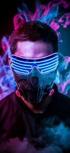 Create meme: cool, neon mask trap