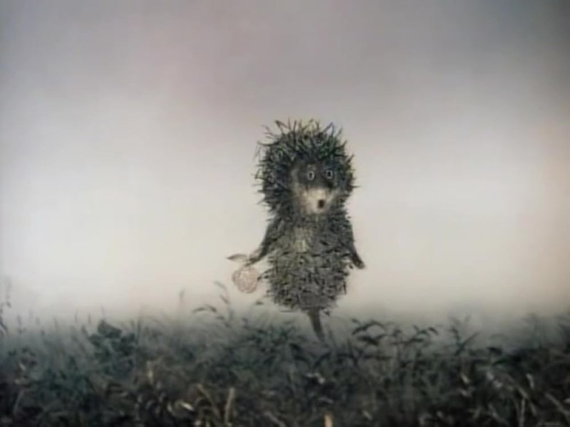 Create meme: hedgehog in the fog cartoon 1975, hedgehog in the fog 1975, Norstein hedgehog in the fog