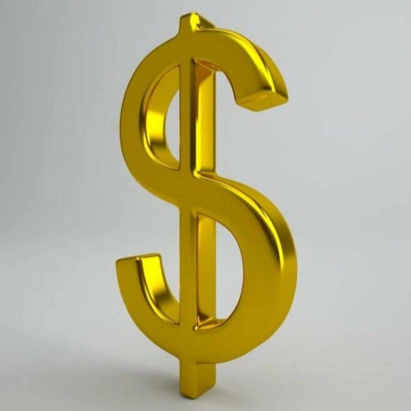 Create meme: The dollar sign, dollar symbol, gold dollar 3d