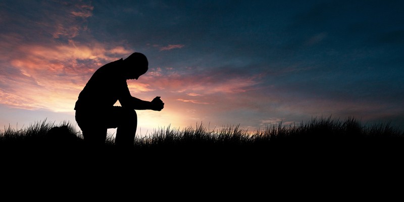 Create meme: A man is praying, a person prays in nature, People pray to God