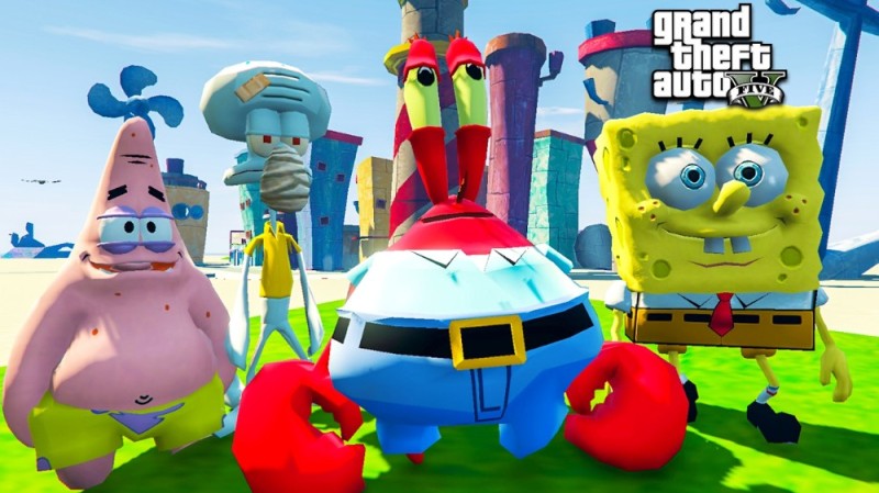 Create meme: Bikini bottom in GTA 5, Spongebob gta 5, Spongebob gta