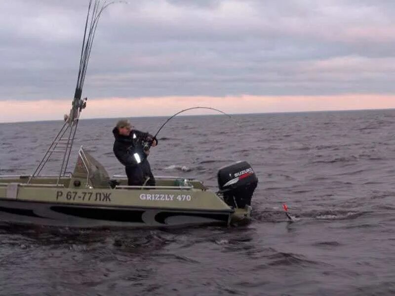 Create meme: ladoga 2 trolling motor, fishing boat, grizzly 470 dc