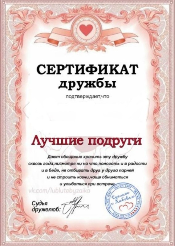 Create meme: certificate of friendship, make a friendship certificate, joke certificates