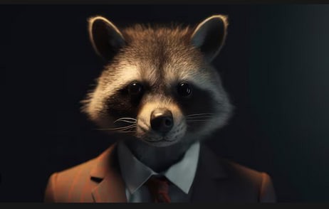 Create meme: raccoon in a suit, raccoon , the raccoon is cool