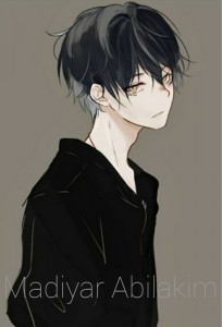 Create meme: arts anime boys, the guy with the black hair art, anime kun