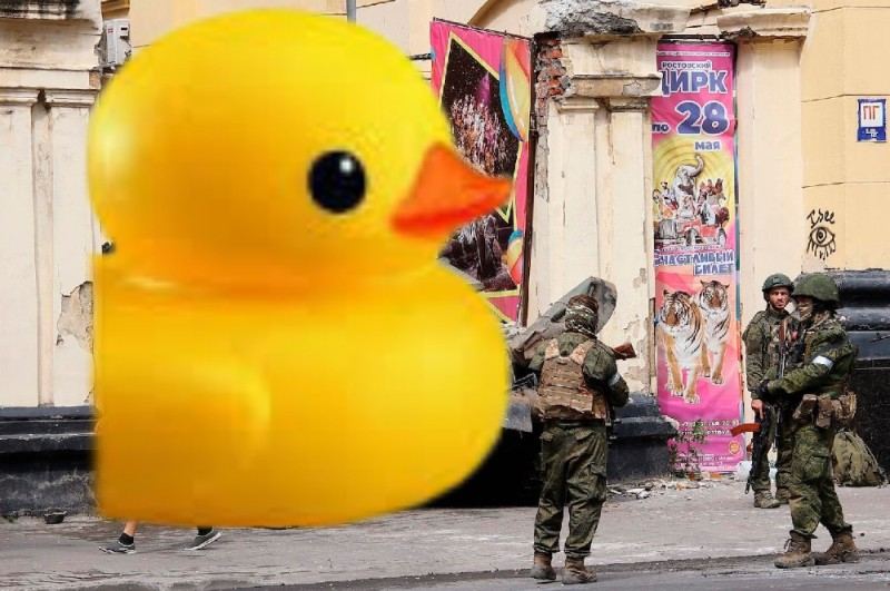 Create meme: yellow duck , yellow duck, mutiny of the PMCs Wagner Rostov