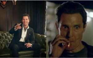 Create meme: Matthew McConaughey, McConaughey smokes, Matthew McConaughey with a cigarette