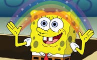 Create meme: spongebob the world of imagination, spongebob imagination, spongebob imagination picture
