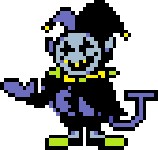 Создать мем: фото jevil deltarune gif пиксель, jevil deltarune sprite, mad mew mew undertale пиксель с посохом