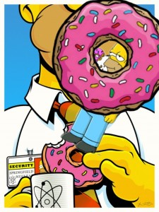 Создать мем: Гомер Симпсон, гомер симпсон и пончик арт, гомер арт с пончиком