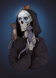 Create meme: grim, skeleton death, the death of Discworld