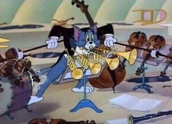 Create meme: Tom and Jerry are musicians, Tom and Jerry cat, tom tom and jerry