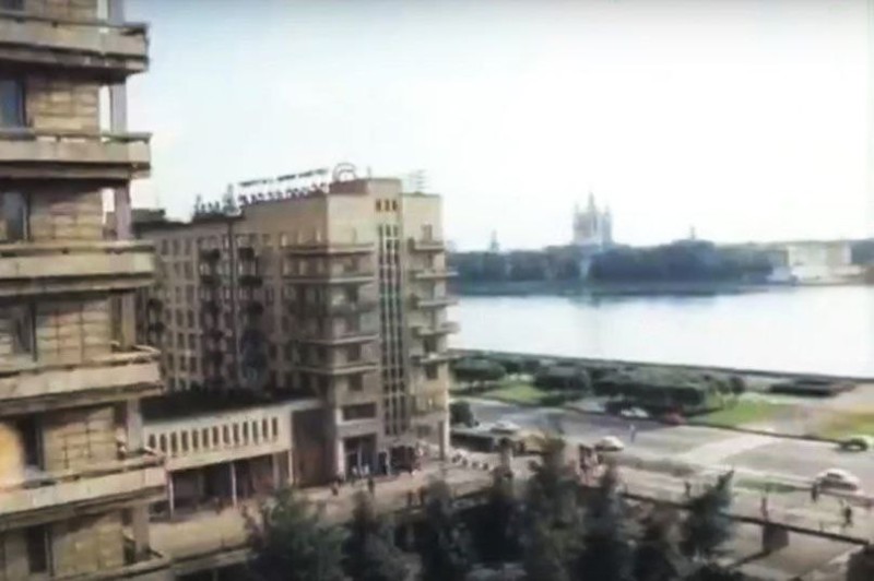 Create meme: frunzenskaya embankment 50th, city architecture, city of the USSR