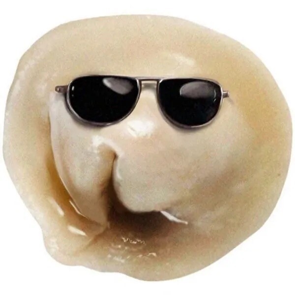 Create meme: evil dumpling , dumpling with glasses, cool dumpling