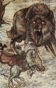 Create meme: odin wolf, a huge wolf from Norse mythology, Norse mythology
