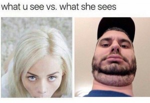 Создать мем: what meme, dank meme, what he sees vs what she sees