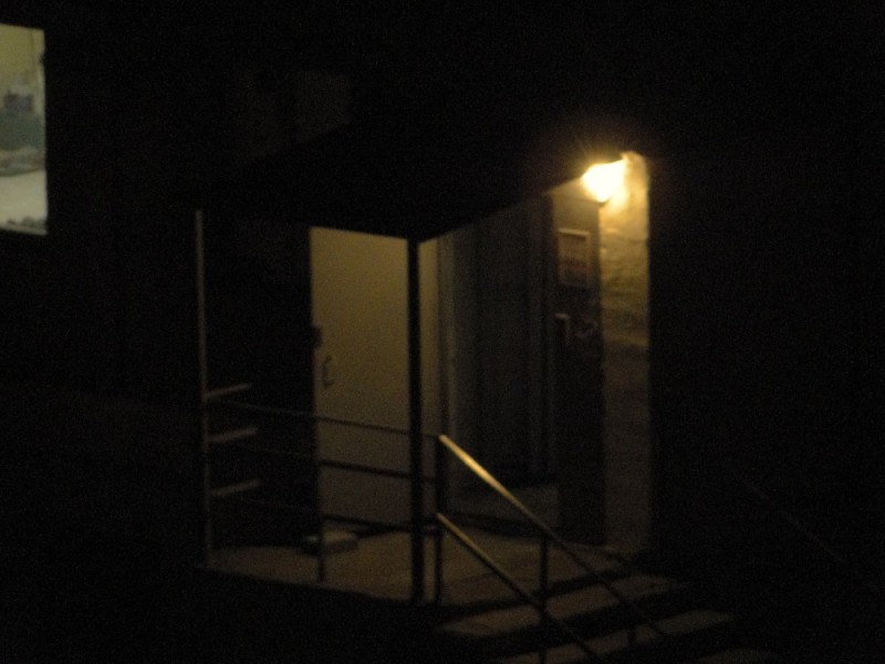 Create meme: night street, entrance , the entrance of a house