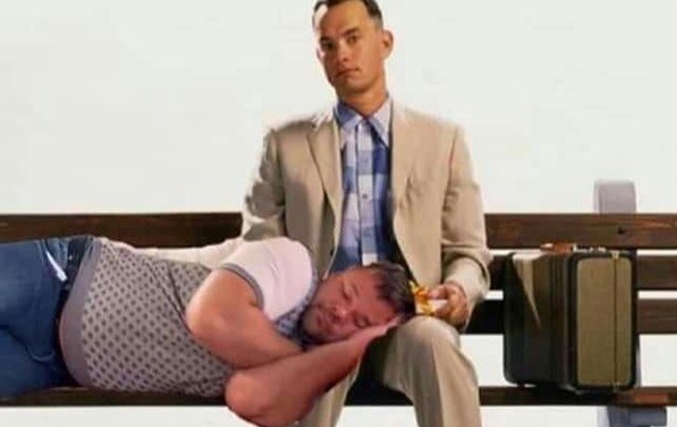 Create meme: Forrest Gump , Tom Hanks Forrest Gump, I fell asleep on my knees