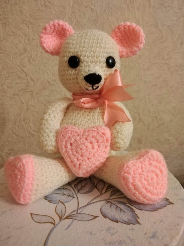 Create meme: crocheted bear, bear amigurumi, teddy bear toy